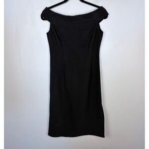 Ruby Rox Black Off The Shoulder Sheath Dress Vintage Y2K 90s Bodycon Size Large